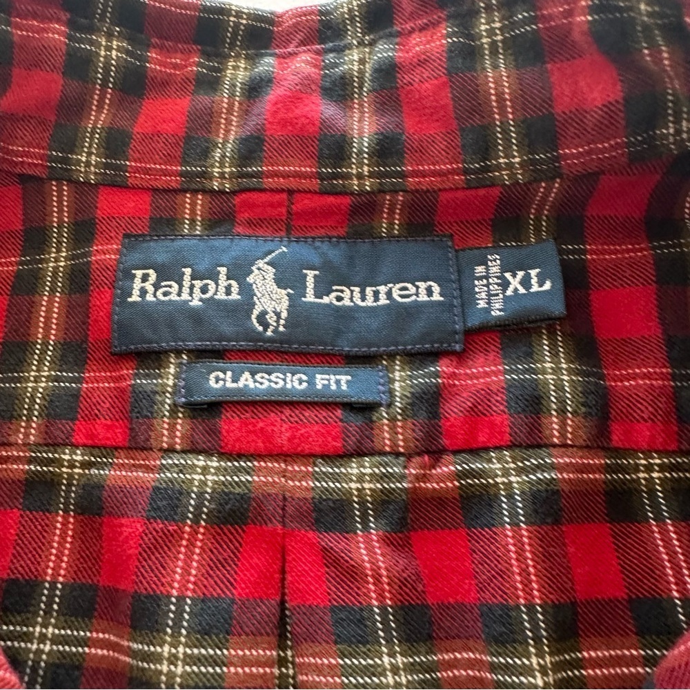 Ralph Lauren CLASSIC FIT Plaid Button Down long Sleeve Shirt Plaid XL - Picture 5 of 10